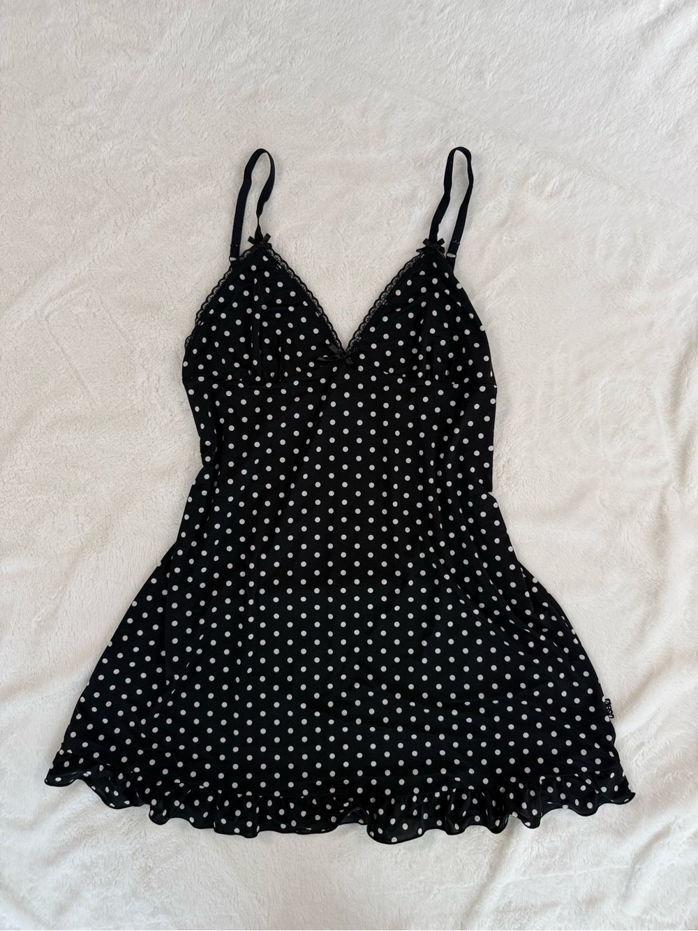 Black Polka Dot Slip Dress